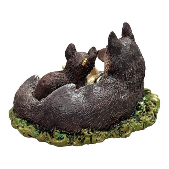 1998 Mark Newman Hallmark Cards Timber Wolves At Play Collectors Series Ornament - Picture 3 of 7